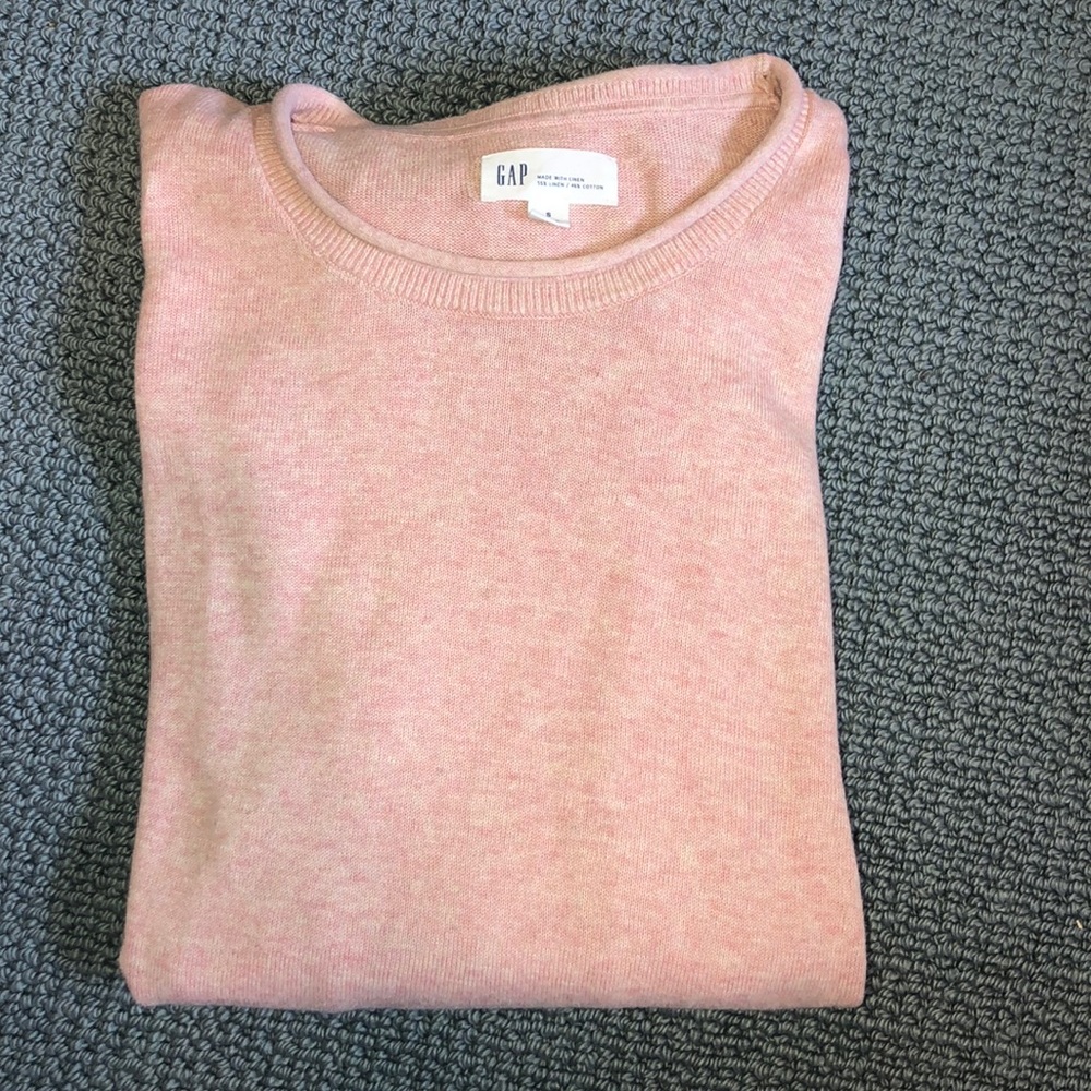Men’s salmon linen/cotton sweater
